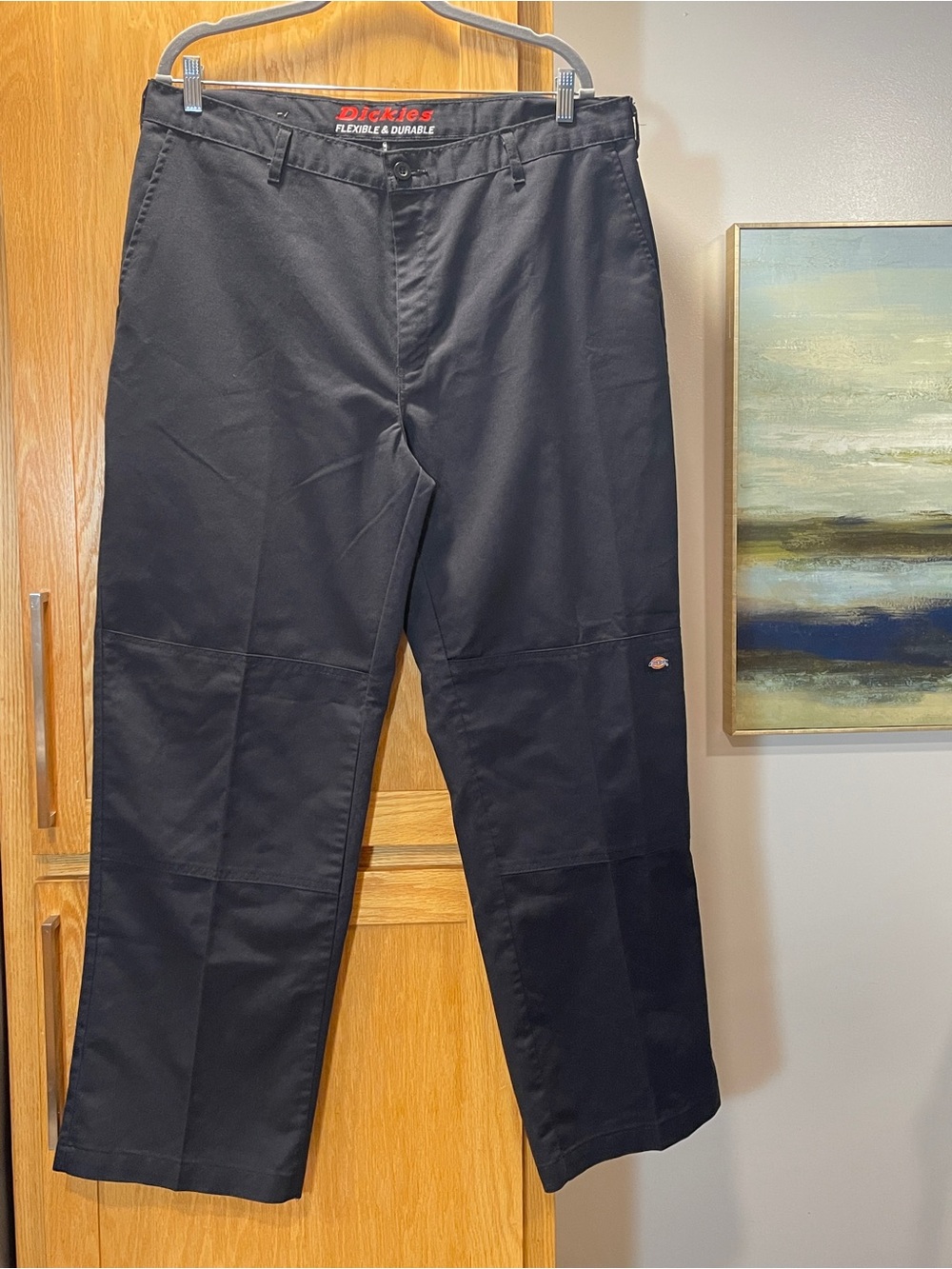 Dickies Men's Black Chinos with Utility Stitching | 38 X 32 | Workwear Casual